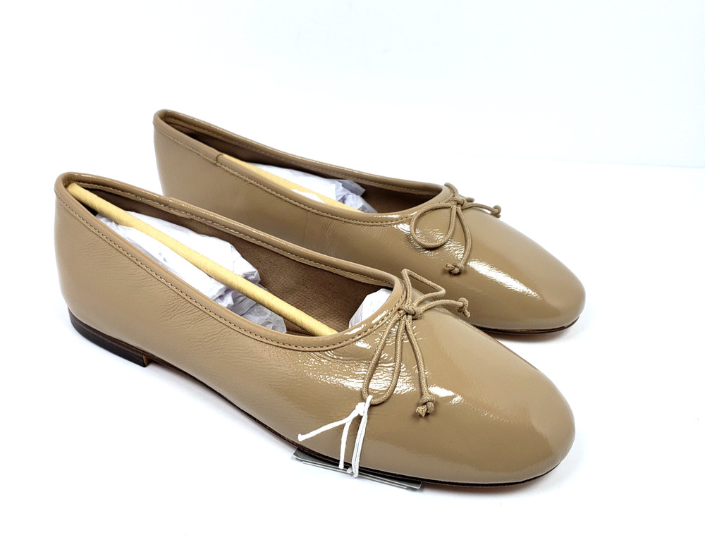H&M Premium Womens Size 9 Tan Beige Slip On Dress Bow Ballet Flats Shoes
